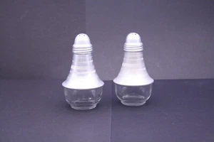 Vintage Aluminum/Glass Salt And Pepper Shakers MCM 1950's - Picture 1 of 8