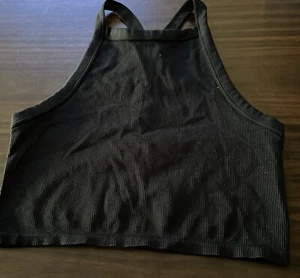Wild Fable Women High Neck Racerback Cropped Tank Top Black Ribbed Medium - Picture 1 of 9