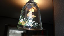 Vintage 1990 Avon Over 24% Lead Crystal Bell Butterflies Floral Design