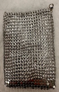 Silver tone discs - rhinestone trim-French made phone tote, evening bag & more - Picture 1 of 19