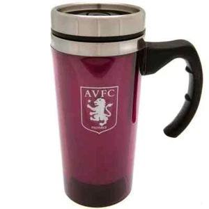 Aston Villa FC Official Handled Travel Mug with White Crest Gift - Picture 1 of 5