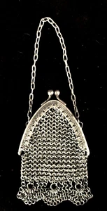 ANTIQUE CA. 1910 EDWARDIAN MINI E.P. MESH BAG - GERMANY - DOLLS - Picture 1 of 3