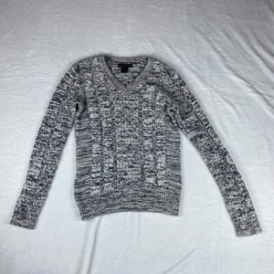 Preswick & Moore Sweater Womens S Black White Knitted Ribbed Hem V Neck Pullover - Picture 1 of 7