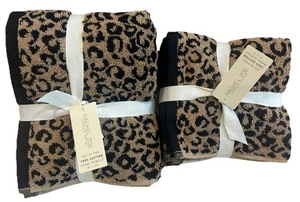 Rachel Zoe 6/Set Leopard Cheetah Animal Print Hand Towels(2) Washcloths(4) NWT - Picture 1 of 4