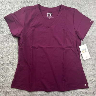 Barco One Scrub Top Feminino XL Vinho Vermelho 4 Bolsos Decote V Princesa Perf Elástico - Imagem 1 de 4