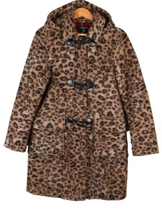 Brooks Brothers Leopard Women Duffle Coat Size UK6  US0 XS - Picture 1 of 6