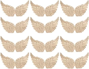 12 Stück Goldene Mini Engelsflügel zum Selbermachen Deko, Kostüm, 12,5 * 7 cm,  - Bild 1 von 9
