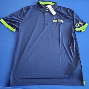 NFL Seattle Seahawks Large Men's Team Polo Shirt Football Tee L Darnold - Foto 1 di 8