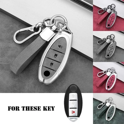 Funda protectora de cuero para llave de coche de aleación de zinc para Nissan Altima GTR para Infiniti Q50 Q70 Foto 1 de 4