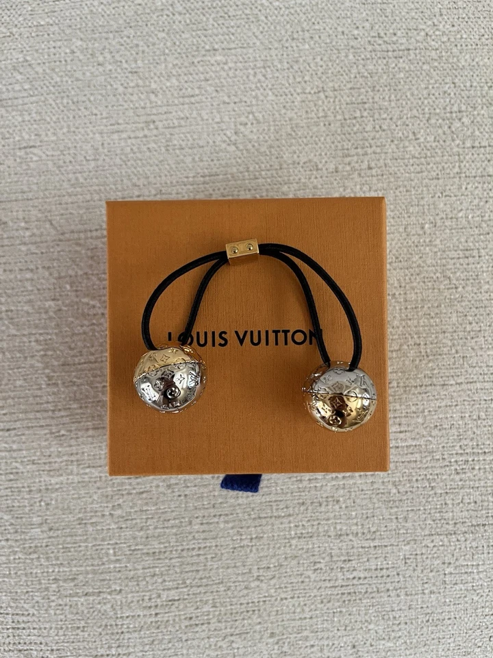 Louis Vuitton Gold and Silver Nanogram Hair Tie-never Worn with Branded Box - Image 1 of 3