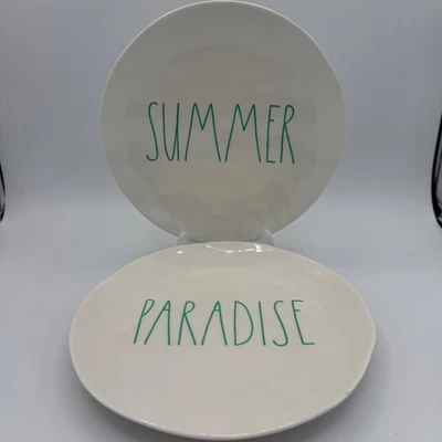 Rae Dunn Summer Paradise Plates Set, Artisan Collection, Decorative Plates - Image 1 of 4