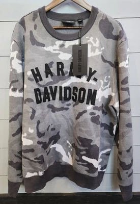 Men's Staple Camo Sweater - Camo - Grey Part Number: 96310-23VM Size XL - Image 1 of 4