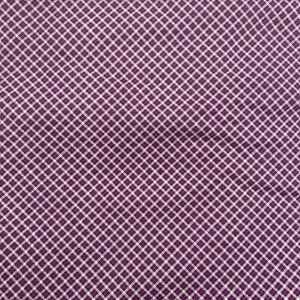 Cotton Quilting Fabric 128” x 43” Purple White Plaid Pattern - Picture 1 of 2