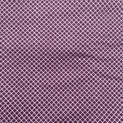 Cotton Quilting Fabric 128” x 43” Purple White Plaid Pattern - Image 1 of 2