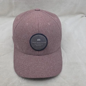 TravisMathew Hat Cap Snap Back Burgundy Heather Patch Logo Golf Golfer Mens - Picture 1 of 9