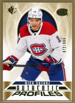 2020-21 SP Retail - Authentic Profiles Nick Suzuki #AP-10 Gold /999 - Image 1 of 2