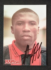 Tarjeta de autógrafo firmada original 15285 Jonathan Akpoborie Hansa Rostock 1996/97 - Imagen 1 de 2