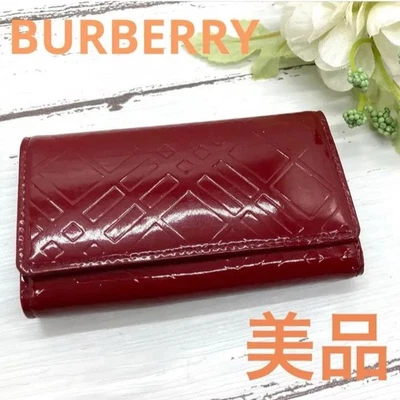 Estuche para llaves Burberry charol 5 filas rojo mujer accesorio colección original Foto 1 de 4