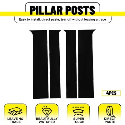 Accesorios para molduras de puerta de poste de pilar negro brillante Chevrolet Colorado 2015-2022 Foto 1 de 4