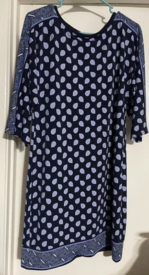 Vestido recto Michael Kors XS azul cachemir manga 3/4 azul Foto 1 de 4