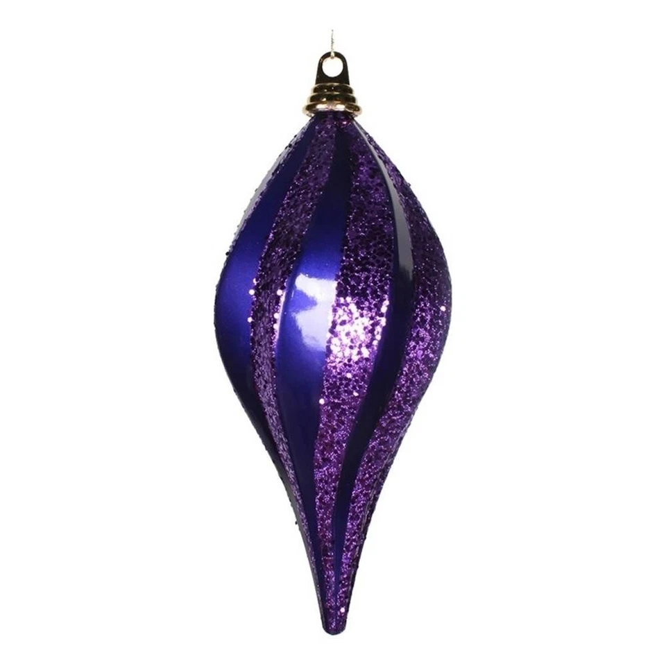 Рождественское украшение Vickerman 12 дюймов из пластика с блестящими завитками фиолетовое - Изображение 1 из 1