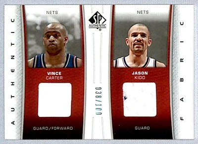 2006-07 SP Authentic Fabrics Dual Vince Carter/Jason Kidd Jersey /100 #DF-KC New - Image 1 of 2