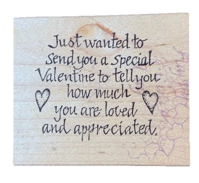 Solo quería enviarte un sello especial de goma de madera de saludo amado de San Valentín Foto 1 de 3