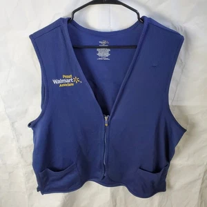 Walmart Vest Adults L Blue Proud Associate Uniform Work Zip Employee Retail  - Picture 1 of 11