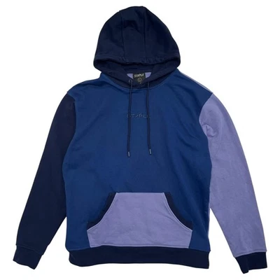 Moletom com capuz Staple masculino grande azul colorblock bordado pombo casual - Imagem 1 de 4