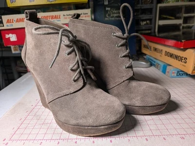 Botines Jessica Simpson para mujer con cordones plataforma talla 6M/36 cuero marrón Ish  Foto 1 de 4