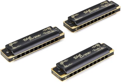 Paquete de 3 armónicos Fender Blues DeVille con estuche Foto 1 de 4