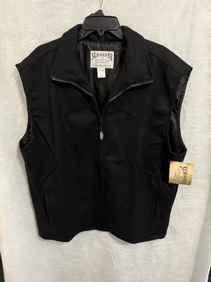 Schaefer Outfitter Men’s NWT Black Wool Blend Ranch Vest Full Zip Size 2XL - Image 1 of 4