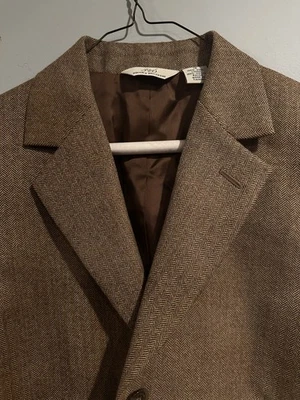 Blazer feminino 346 Brooks Brothers 100% lã bronzeado forrado carreira 12 casaco jaqueta - Imagem 1 de 4