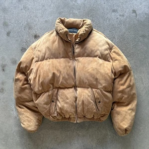 Vintage 90s Michael Kors Suede Down Puffer Jacket - Medium - Bild 1 von 6