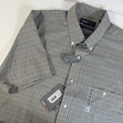 ROUNDTREE & YORKE travel | SMART S/S Dots Shirt Cotton/Polyester Gray- XLarge - Image 1 of 4
