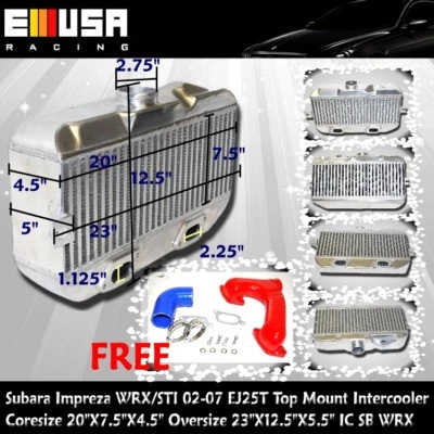 Intercooler de montaje superior + tubo Y GRATIS para Subaru Impreza WRX 2002-2005 vagón/sedán Foto 1 de 4