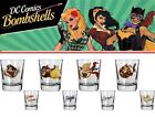 4 Bicchiere da Shottino Colpo Vetro - Dc Comics Bombshells - Wonderwoman Batgirl