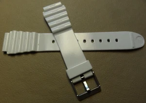 New Mens Timex Classic 80 T2N482 Fits 18mm Solid White Watch Band Sport Digital - Picture 1 of 7