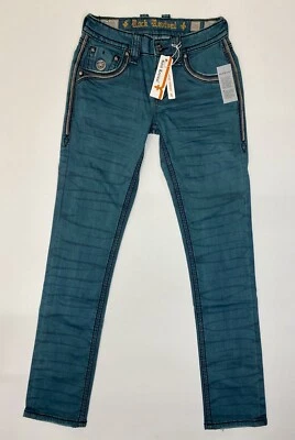 Pantalones de mezclilla Rock Revival "Drake" alternativos punto recto verdes para hombre talla 28 x 34 Foto 1 de 4