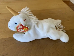 Ty Beanie Bebé Bebés MÍSTICO El Unicornio - Cuerno Bronceado Hilo Melena MWMT - Imagen 1 de 6
