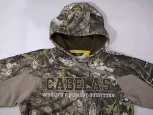 Cabela's Camo Hoodie Sweatshirt Men's S Embroidered Logo Pullover fleece - Picture 1 of 12
