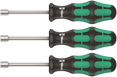 Wera 395 Holo / 3 Kraftform Plus Sanitary Nutdriver Set 3 Pieza Métrica - Imagen 1 de 4