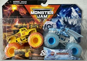 Monster Jam Double Fire & Ice Whiplash 'W' Vs Bakugan Dragonoid 1:64 Trucks Neu - Bild 1 von 5