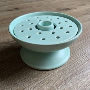 Vintage Royal Haeger Pottery RG-53 Blue Candle Holder Flower Frog Insert - Picture 1 of 6