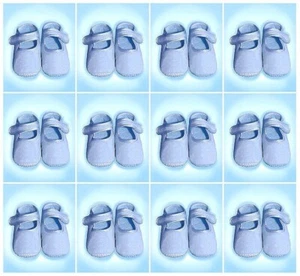 Baby stickers blue or pink,shoe design 10 sheets of stickers 120 total - Picture 1 of 4
