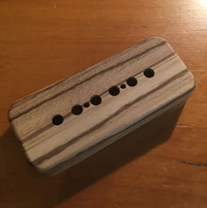 Guilford Zebrawood P-90 pickup Cover - Single - Fits Gibson/Lollar - USA - Picture 1 of 2