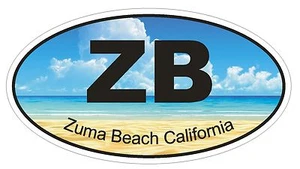 Zuma Beach California Oval Bumper Sticker or Helmet Sticker D1221 Euro Oval - Picture 1 of 1