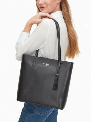 NWB Kate Spade Jana Black Leather Large Tote K8150 Purse $359 Retail Gift Bag - Image 1 of 4