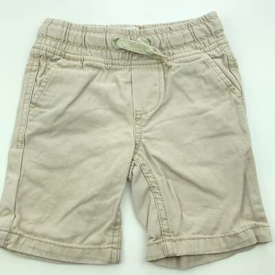 Boys size 1, Pumpkin Patch, beige cotton shorts, elasticated, GUC - image 1 of 4