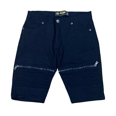 Pantalones Cortos de Vaqueros Old Skool Premium Para Hombre Talla 36 Vaqueros Negros Ajustados Ajustados Foto 1 de 4